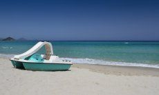 Pedal boat rental on the beach of Cala Sinzias