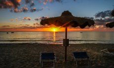 Sunrise at Cala Sinzias beach