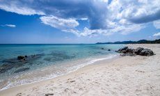 Wide and sandy beach of Costa Rei 