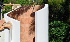 Outdoor shower in the garden