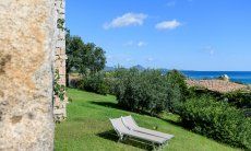 Groomed garden with sea view