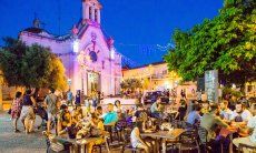 Crowded bars in summer nights the centre of Pula