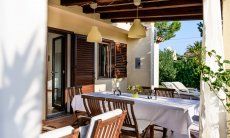 Outdoor dining table on the terrace 