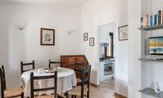 Dining area inside, right next to the kitchen 