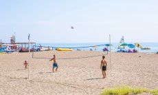 Beachvolley at the beach of Torresalinas