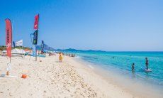 Sports at the beach of Costa Rei, 6 km away