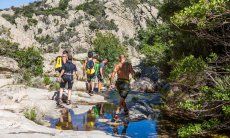 Trekking and bathing in the mountains behind San Teodoro