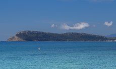 Turqoise sea in the Gulf of Angels in Cagliari