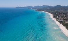 Sandy beach and blue sea